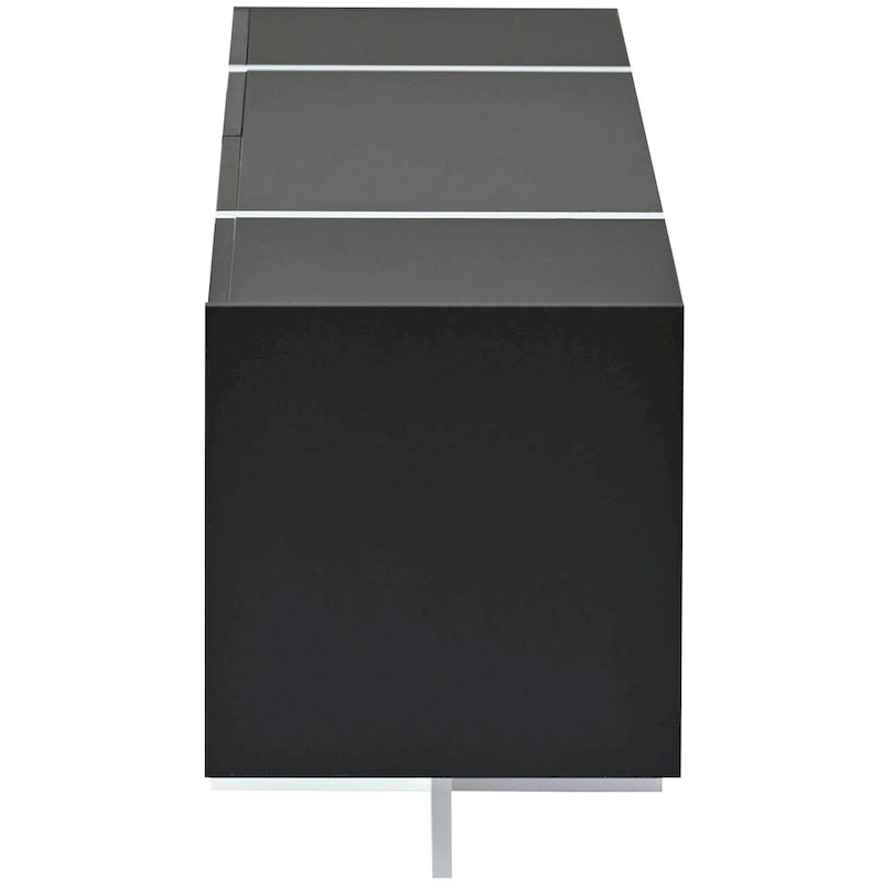 TV Stand - 74.8"W, Gloss Finish, 2 Drawers, 3 Cabinets, For 80" TVs, Particle Board, UV Surface, Black, Modern Design