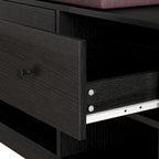 Entryway Hall Tree - 57.5"L x 77.2"H, Cushioned Bench, 4 Hooks, 2 Drawers, Pegboard, MDF/Iron, 220 lbs, 3 Colors