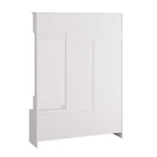 Entryway Hall Tree - 57.5"L x 77.2"H, Cushioned Bench, 4 Hooks, 2 Drawers, Pegboard, MDF/Iron, 220 lbs, 3 Colors