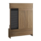 Entryway Hall Tree - 57.5"L x 77.2"H, Cushioned Bench, 4 Hooks, 2 Drawers, Pegboard, MDF/Iron, 220 lbs, 3 Colors