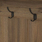 Entryway Hall Tree - 57.5"L x 77.2"H, Cushioned Bench, 4 Hooks, 2 Drawers, Pegboard, MDF/Iron, 220 lbs, 3 Colors