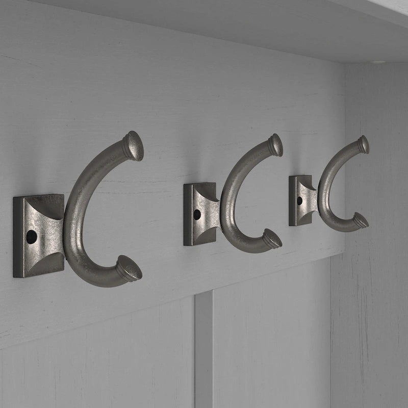 Entryway Storage with Coat Rack - Shoe Bench, 12 Hooks, Drawers, Shelves, 250 lbs Capacity, Transitional Style, 5 Colors