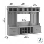 Entryway Storage with Coat Rack - Shoe Bench, 12 Hooks, Drawers, Shelves, 250 lbs Capacity, Transitional Style, 5 Colors