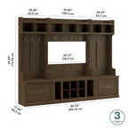 Entryway Storage with Coat Rack - Shoe Bench, 12 Hooks, Drawers, Shelves, 250 lbs Capacity, Transitional Style, 5 Colors