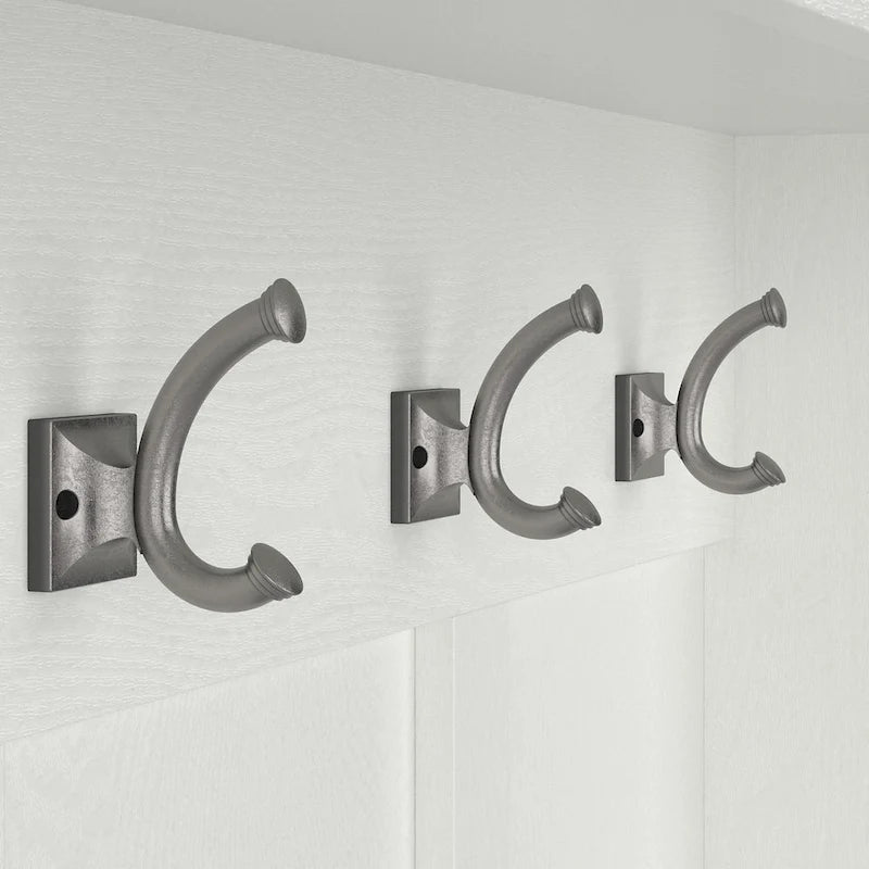 Entryway Storage with Coat Rack - Shoe Bench, 12 Hooks, Drawers, Shelves, 250 lbs Capacity, Transitional Style, 5 Colors