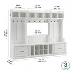 Entryway Storage with Coat Rack - Shoe Bench, 12 Hooks, Drawers, Shelves, 250 lbs Capacity, Transitional Style, 5 Colors