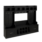 Entryway Storage with Coat Rack - Shoe Bench, 12 Hooks, Drawers, Shelves, 250 lbs Capacity, Transitional Style, 5 Colors