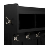 Entryway Storage with Coat Rack - Shoe Bench, 12 Hooks, Drawers, Shelves, 250 lbs Capacity, Transitional Style, 5 Colors