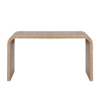 Console Table - 48"L x 16"W x 30"H, Curved Waterfall Design, Wood Beads, 150 lbs Capacity, 3 Colors, Farmhouse/Coastal