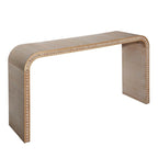 Console Table - 48"L x 16"W x 30"H, Curved Waterfall Design, Wood Beads, 150 lbs Capacity, 3 Colors, Farmhouse/Coastal