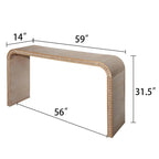 Console Table - 48"L x 16"W x 30"H, Curved Waterfall Design, Wood Beads, 150 lbs Capacity, 3 Colors, Farmhouse/Coastal