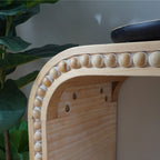 Console Table - 48"L x 16"W x 30"H, Curved Waterfall Design, Wood Beads, 150 lbs Capacity, 3 Colors, Farmhouse/Coastal