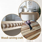 Console Table - 48"L x 16"W x 30"H, Curved Waterfall Design, Wood Beads, 150 lbs Capacity, 3 Colors, Farmhouse/Coastal