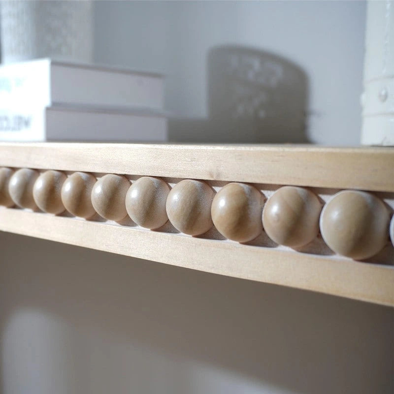 Console Table - 48"L x 16"W x 30"H, Curved Waterfall Design, Wood Beads, 150 lbs Capacity, 3 Colors, Farmhouse/Coastal