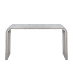 Console Table - 48"L x 16"W x 30"H, Curved Waterfall Design, Wood Beads, 150 lbs Capacity, 3 Colors, Farmhouse/Coastal