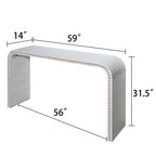 Console Table - 48"L x 16"W x 30"H, Curved Waterfall Design, Wood Beads, 150 lbs Capacity, 3 Colors, Farmhouse/Coastal