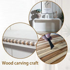 Console Table - 48"L x 16"W x 30"H, Curved Waterfall Design, Wood Beads, 150 lbs Capacity, 3 Colors, Farmhouse/Coastal