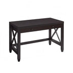 Home Office Desk with 2 Drawers - X-Brace Leg Frame, Smooth Glide Storage, Wooden Knob Handles, Espresso Finish