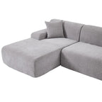 L-Shape Sofa - 111"W, 27" Deep Seat, High-Density Foam, Chenille Fabric, 400 lbs Capacity