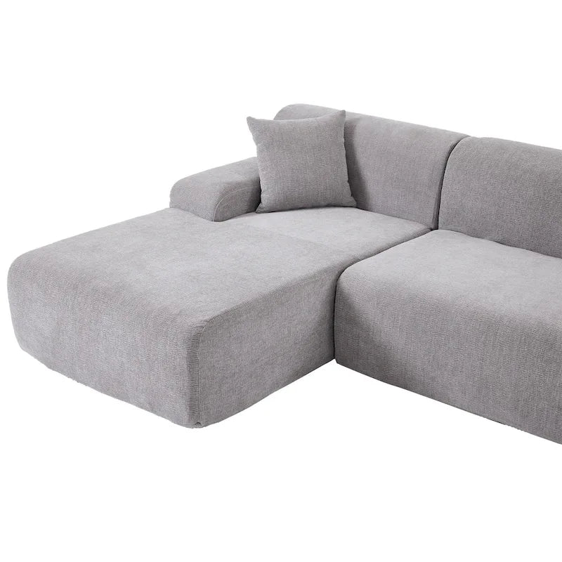 L-Shape Sofa - 111"W, 27" Deep Seat, High-Density Foam, Chenille Fabric, 400 lbs Capacity