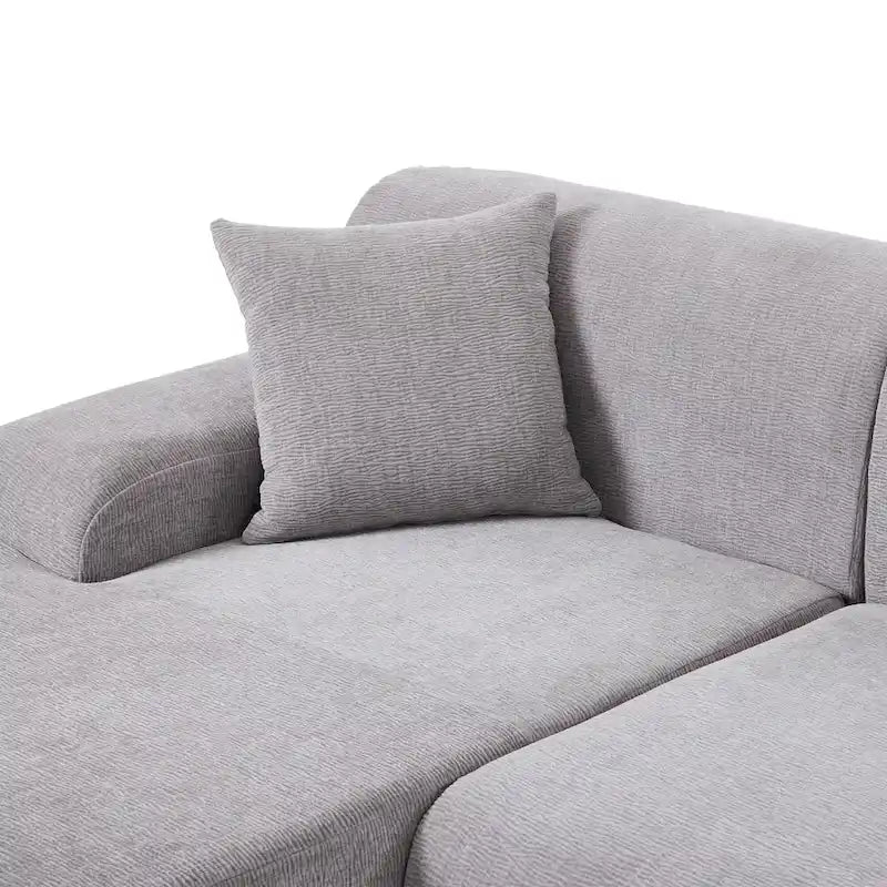 L-Shape Sofa - 111"W, 27" Deep Seat, High-Density Foam, Chenille Fabric, 400 lbs Capacity