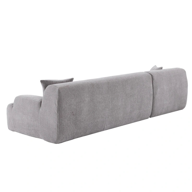 L-Shape Sofa - 111"W, 27" Deep Seat, High-Density Foam, Chenille Fabric, 400 lbs Capacity