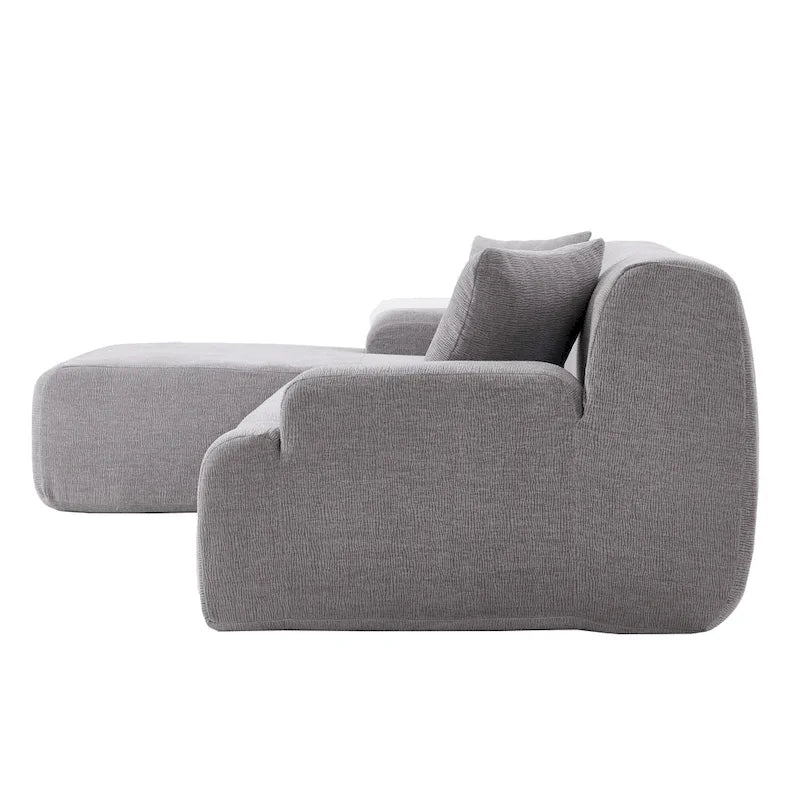 L-Shape Sofa - 111"W, 27" Deep Seat, High-Density Foam, Chenille Fabric, 400 lbs Capacity