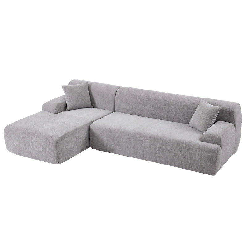 L-Shape Sofa - 111"W, 27" Deep Seat, High-Density Foam, Chenille Fabric, 400 lbs Capacity
