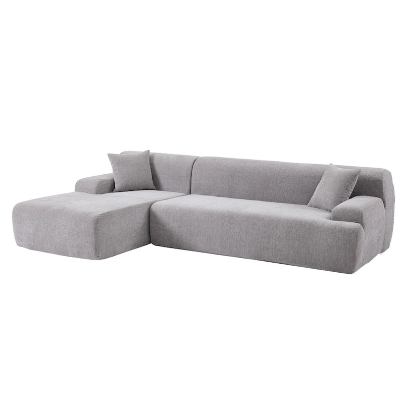 L-Shape Sofa - 111"W, 27" Deep Seat, High-Density Foam, Chenille Fabric, 400 lbs Capacity
