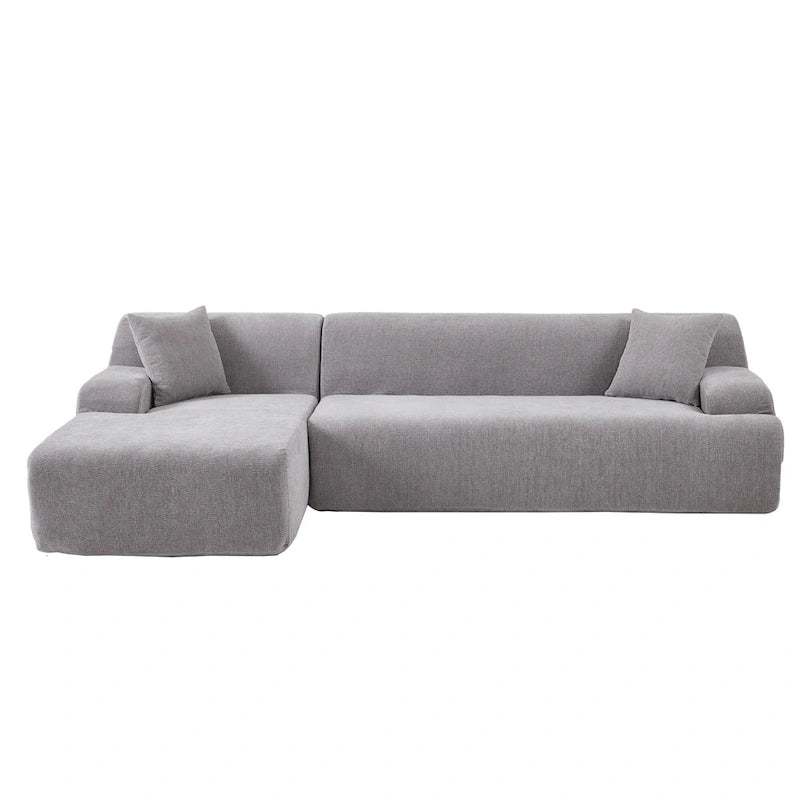 L-Shape Sofa - 111"W, 27" Deep Seat, High-Density Foam, Chenille Fabric, 400 lbs Capacity