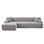 L-Shape Sofa - 111"W, 27" Deep Seat, High-Density Foam, Chenille Fabric, 400 lbs Capacity