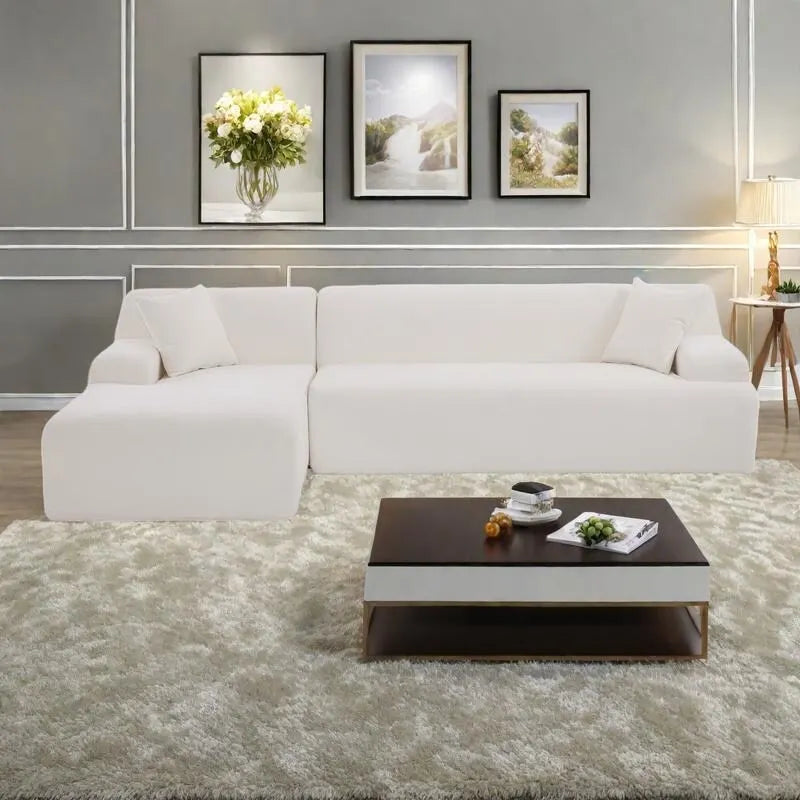 L-Shape Sofa - 111"W, 27" Deep Seat, High-Density Foam, Chenille Fabric, 400 lbs Capacity
