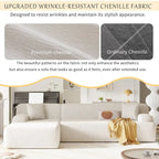 L-Shape Sofa - 111"W, 27" Deep Seat, High-Density Foam, Chenille Fabric, 400 lbs Capacity