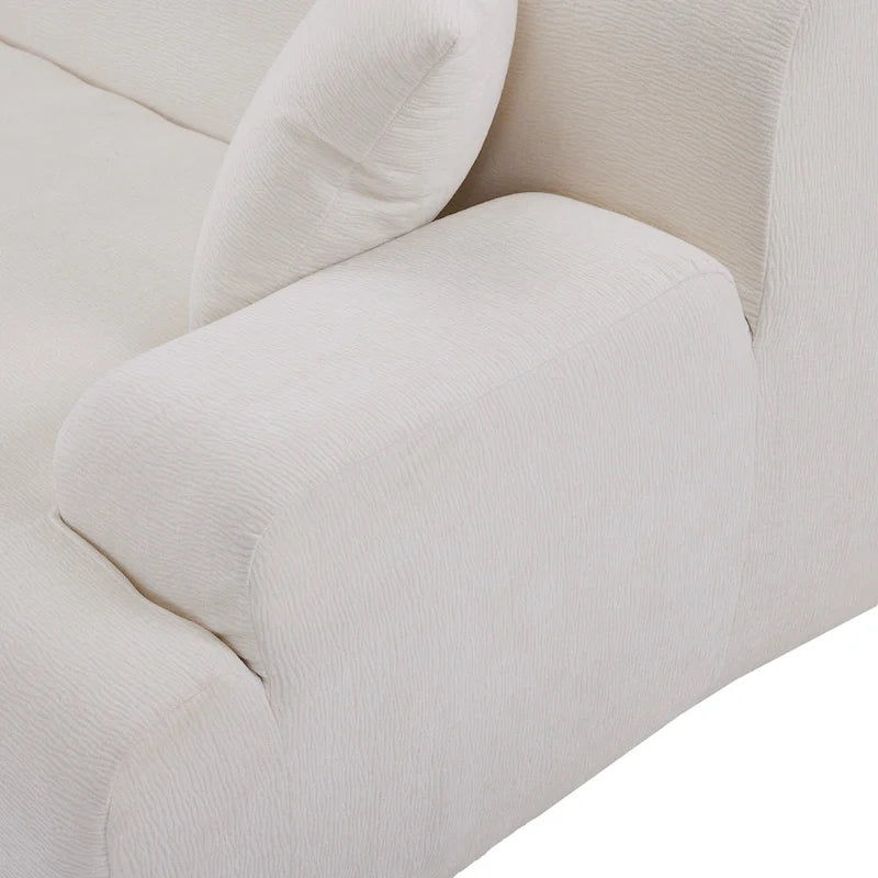 L-Shape Sofa - 111"W, 27" Deep Seat, High-Density Foam, Chenille Fabric, 400 lbs Capacity