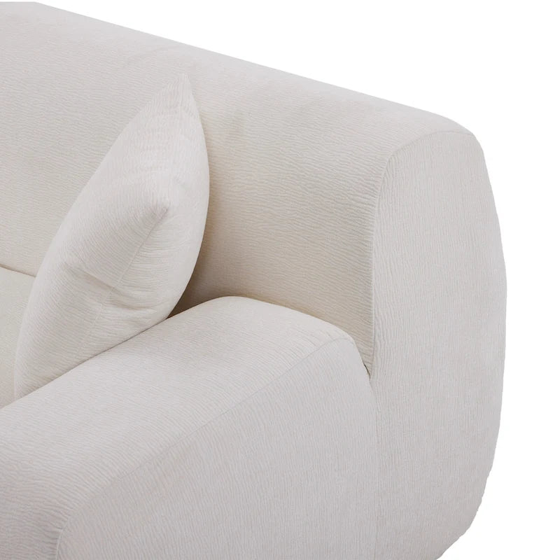 L-Shape Sofa - 111"W, 27" Deep Seat, High-Density Foam, Chenille Fabric, 400 lbs Capacity