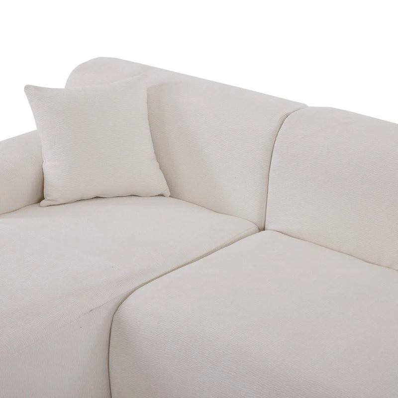 L-Shape Sofa - 111"W, 27" Deep Seat, High-Density Foam, Chenille Fabric, 400 lbs Capacity