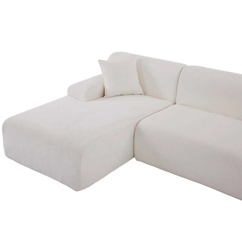 L-Shape Sofa - 111"W, 27" Deep Seat, High-Density Foam, Chenille Fabric, 400 lbs Capacity