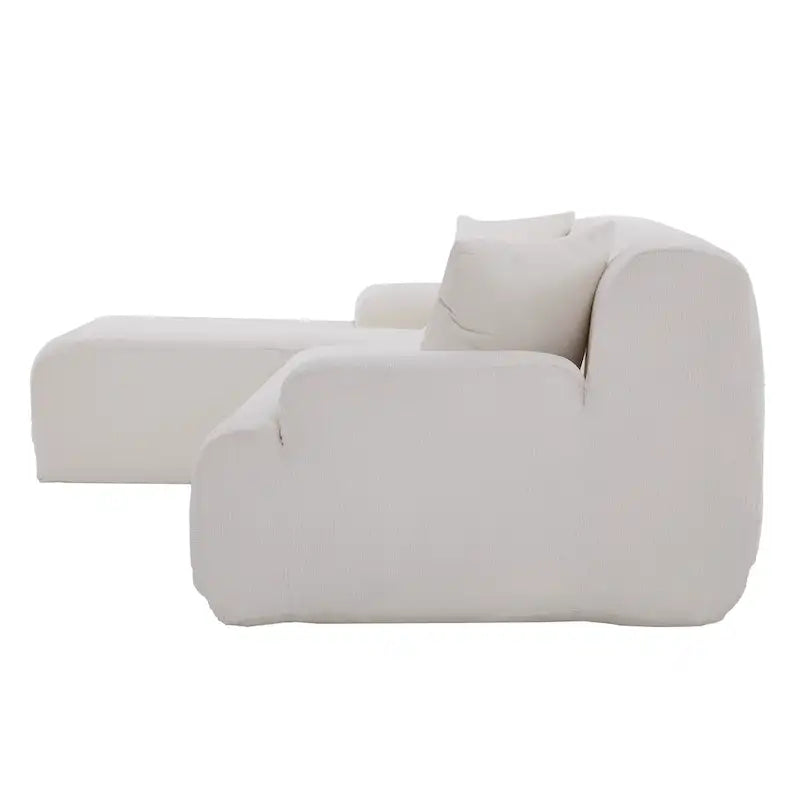 L-Shape Sofa - 111"W, 27" Deep Seat, High-Density Foam, Chenille Fabric, 400 lbs Capacity