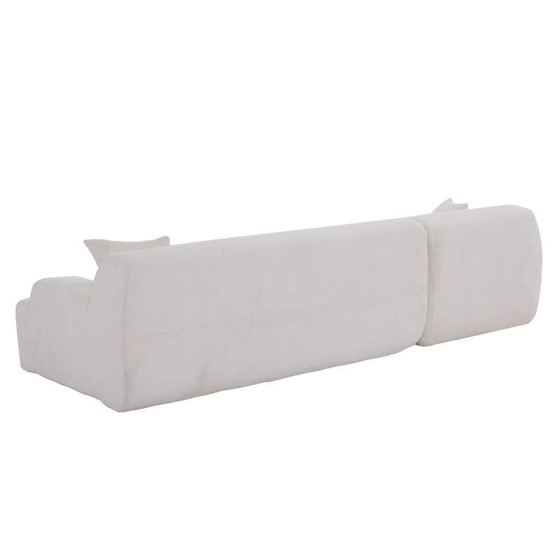 L-Shape Sofa - 111"W, 27" Deep Seat, High-Density Foam, Chenille Fabric, 400 lbs Capacity