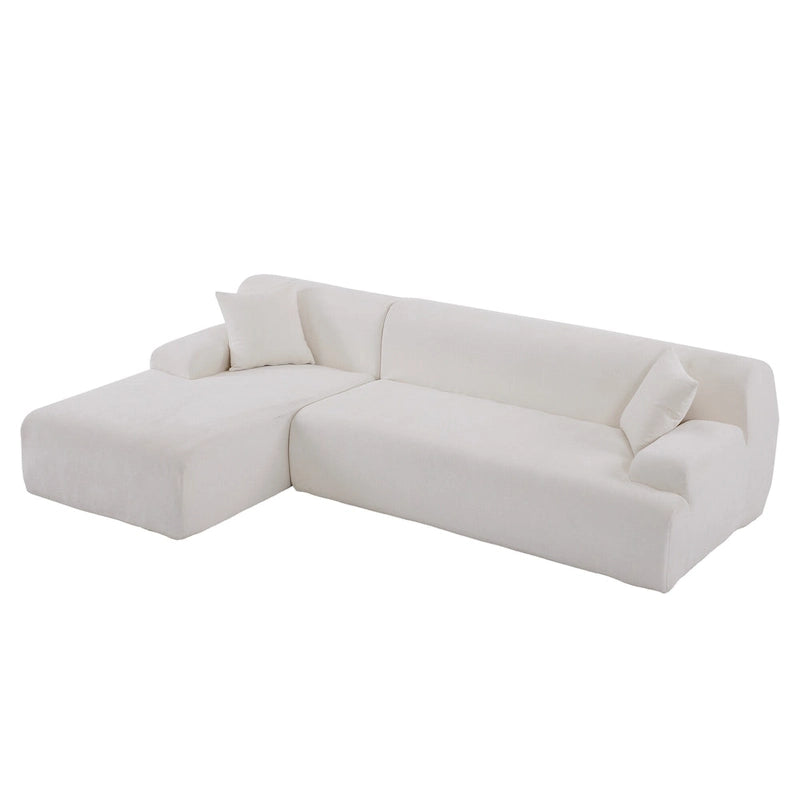L-Shape Sofa - 111"W, 27" Deep Seat, High-Density Foam, Chenille Fabric, 400 lbs Capacity
