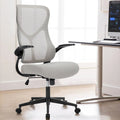 Ergonomic Office Chair - Mesh Back, Adjustable Height/Tilt, 3D Armrests, Lumbar Support, Breathable, Grey, Modern