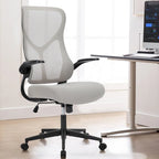 Ergonomic Office Chair - Mesh Back, Adjustable Height/Tilt, 3D Armrests, Lumbar Support, Breathable, Grey, Modern