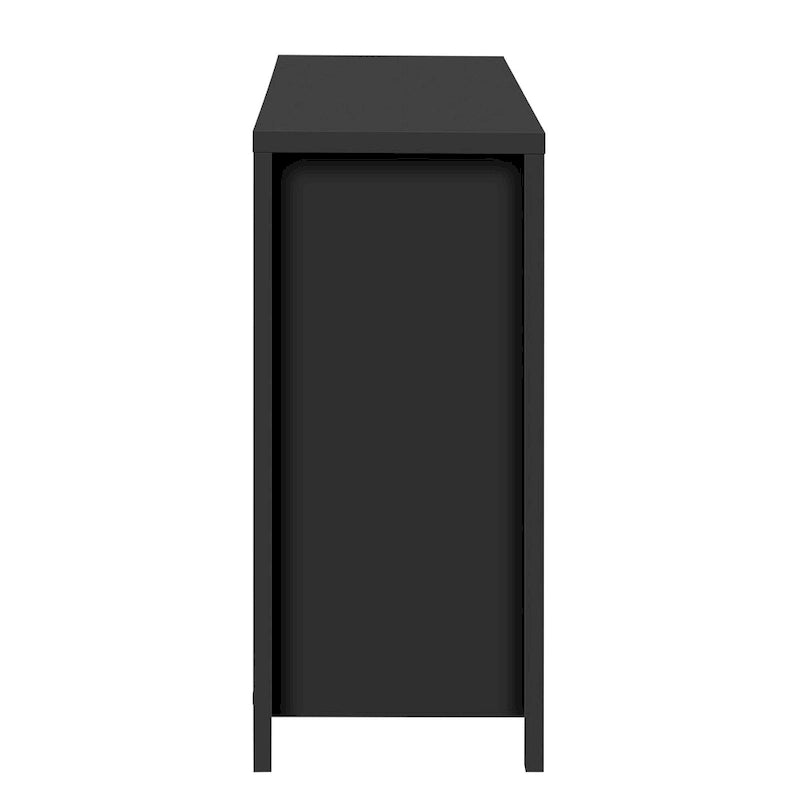 Storage Cabinet - 2 Drawers, 2 Doors, 3-Level Adjustable Shelves, Wave-Grain Design, MDF, Aluminum Handles, 3 Colors