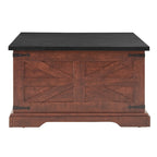 Coffee Table - 31.5"W x 31.5"D x 18.5"H, Square, Hidden Storage, Lift Top, Wood Grain, Iron Accents, Farmhouse, White