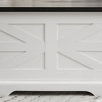 Coffee Table - 31.5"W x 31.5"D x 18.5"H, Square, Hidden Storage, Lift Top, Wood Grain, Iron Accents, Farmhouse, White