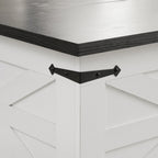 Coffee Table - 31.5"W x 31.5"D x 18.5"H, Square, Hidden Storage, Lift Top, Wood Grain, Iron Accents, Farmhouse, White