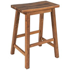 Kitchen Island - 45"L x 27"W x 36"H, Solid Rubber Wood, 2 Stools, 2 Shelves, 200 lbs, Walnut, Rustic