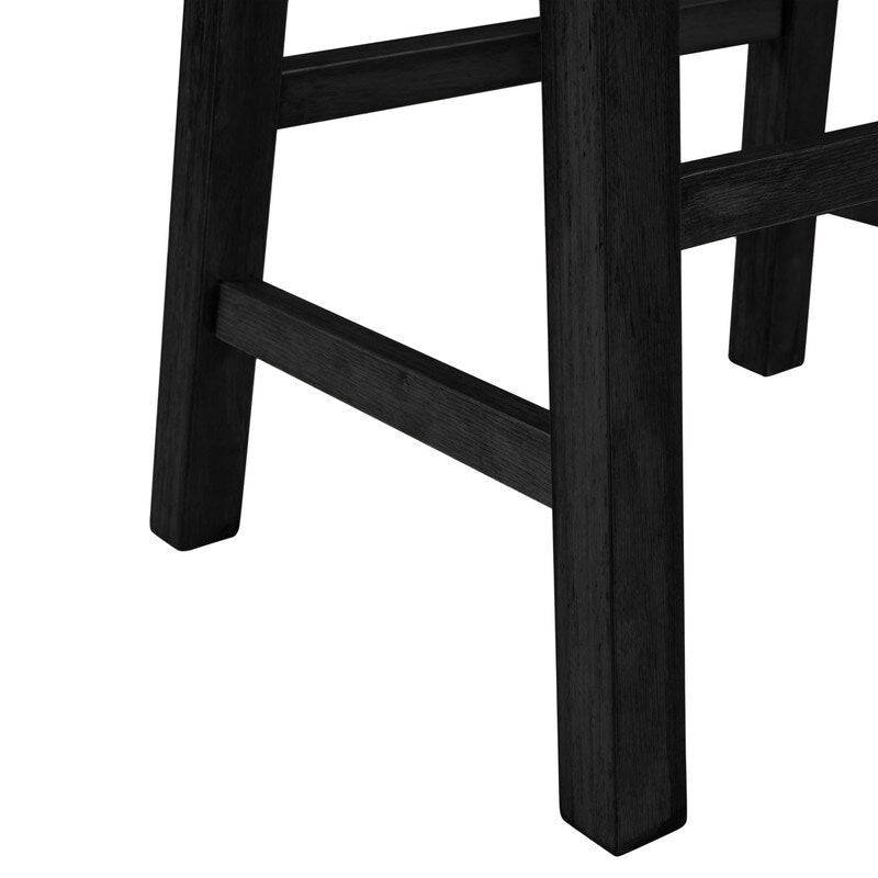 Kitchen Island - 45"L x 27"W x 36"H, Solid Rubber Wood, 2 Stools, 2 Shelves, 200 lbs, Walnut, Rustic