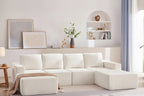 U-Shaped Modular Sofa - 6-Seat, Chenille Upholstery, Foam & Spring Cushions, 110"L, No Assembly, 330 lbs/Seat