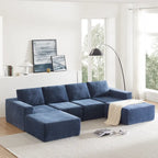 U-Shaped Modular Sofa - 6-Seat, Chenille Upholstery, Foam & Spring Cushions, 110"L, No Assembly, 330 lbs/Seat